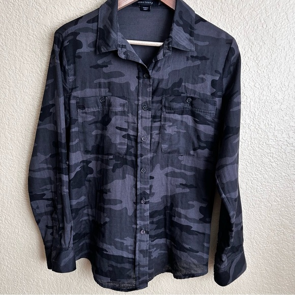 Sanctuary Long Sleeve Camouflage Button-Down Boyfriend Shirt - Picture 9 of 9